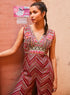Bohemain Stripe Print Bell Bottom Jumpsuit